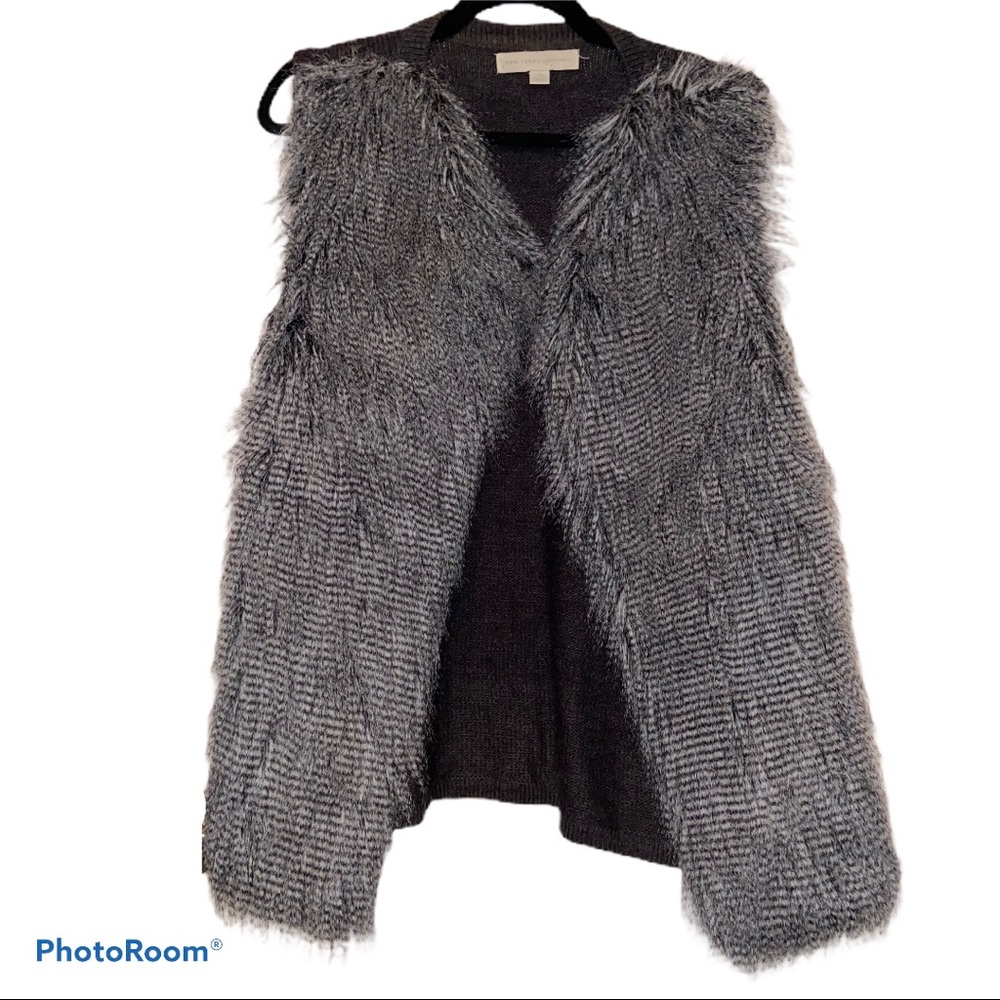 NY & Company Gray Feather Vest